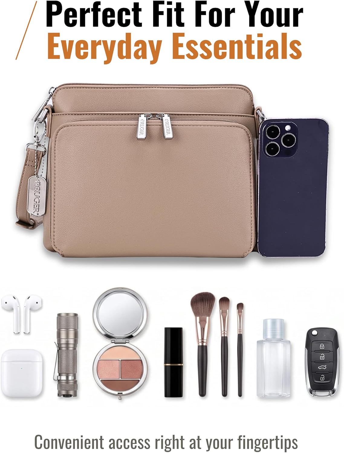 JESSIE&amp;JAMES\/RUGER Athena Everyday Carry Crossbody Bag para mu...