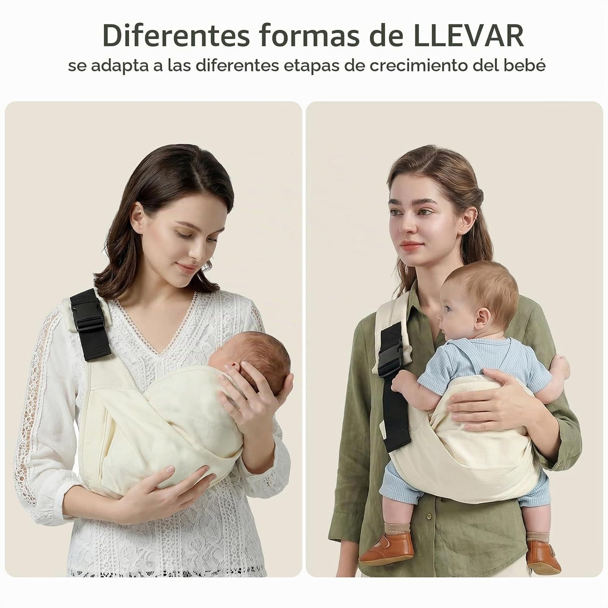 MISSWISDOM Portabebés Tipo Bandolera, Portabebés para Niños Pequeño...