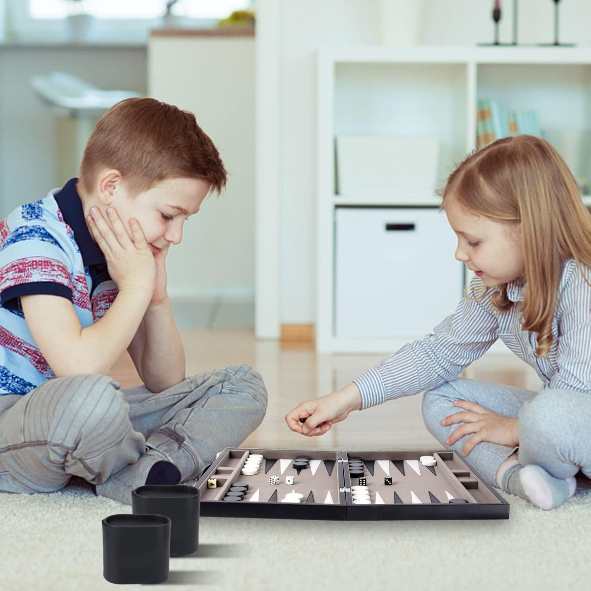 GSE Games &amp; Sports Expert - Juego de mesa de backgammon de piel...
