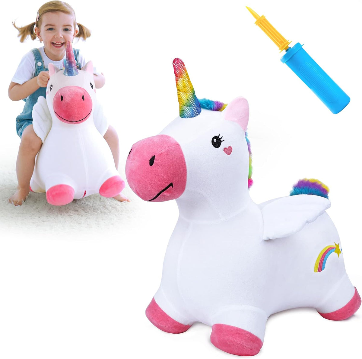 iPlay, iLearn Bouncy Pals Caballo Saltarín de Unicornio, Juguete In...