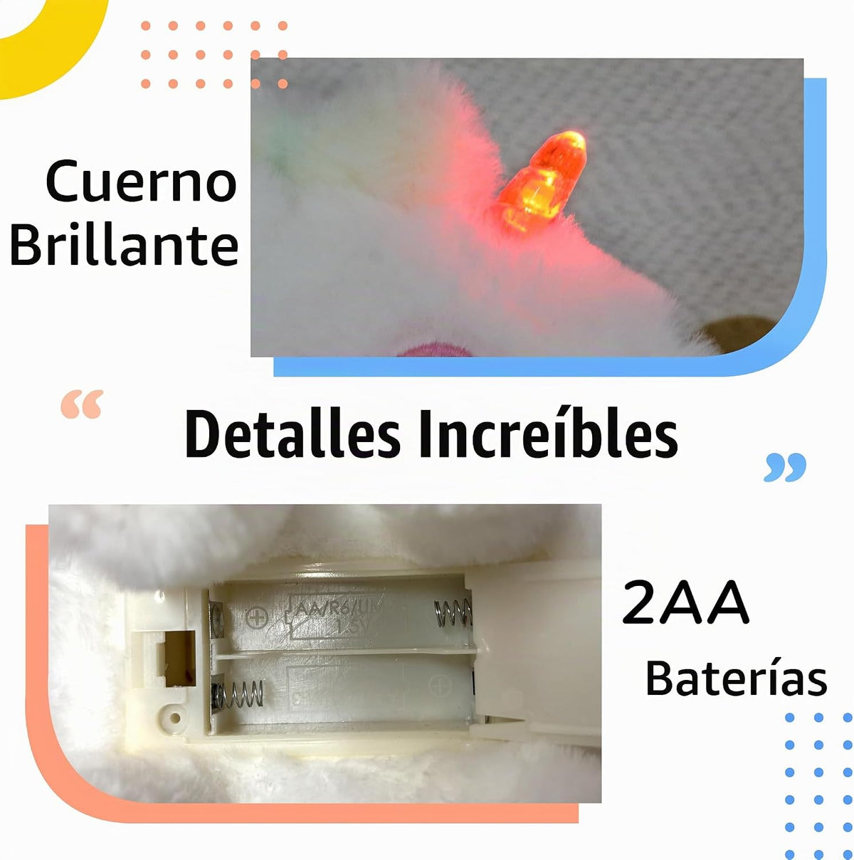 Hopearl Unicornio caminante con cuerno brillante, juguete electróni...