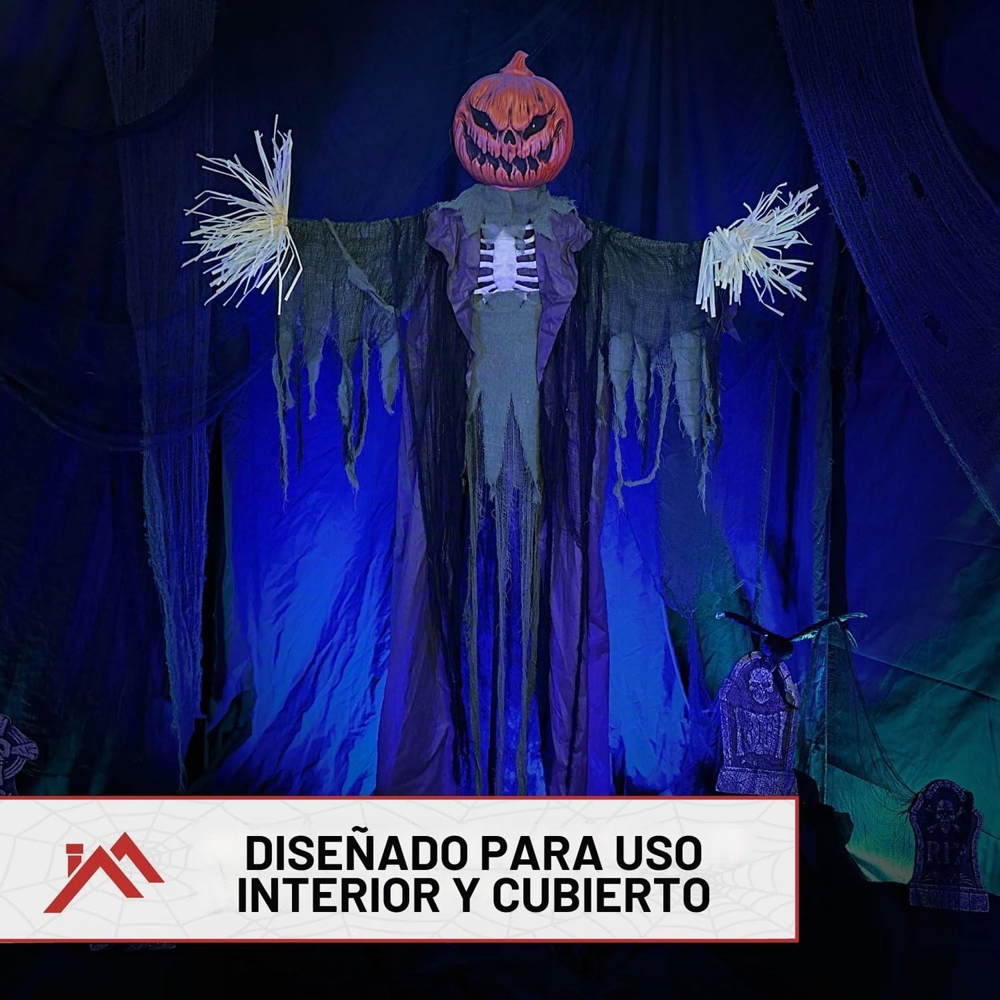Haunted Hill Farm HHPUMP-4FLS | Espantapájaros animatrónico de tama...