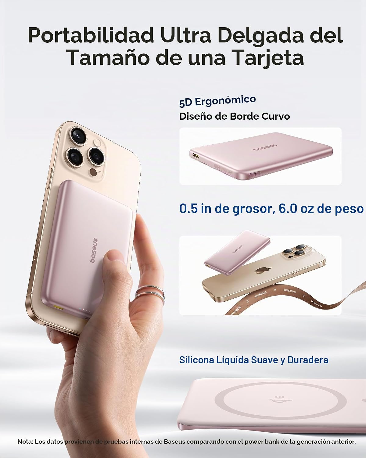 Baseus Picogo - Cargador portátil Magsafe, Qi2 15 W 0.5 pulgadas, u...