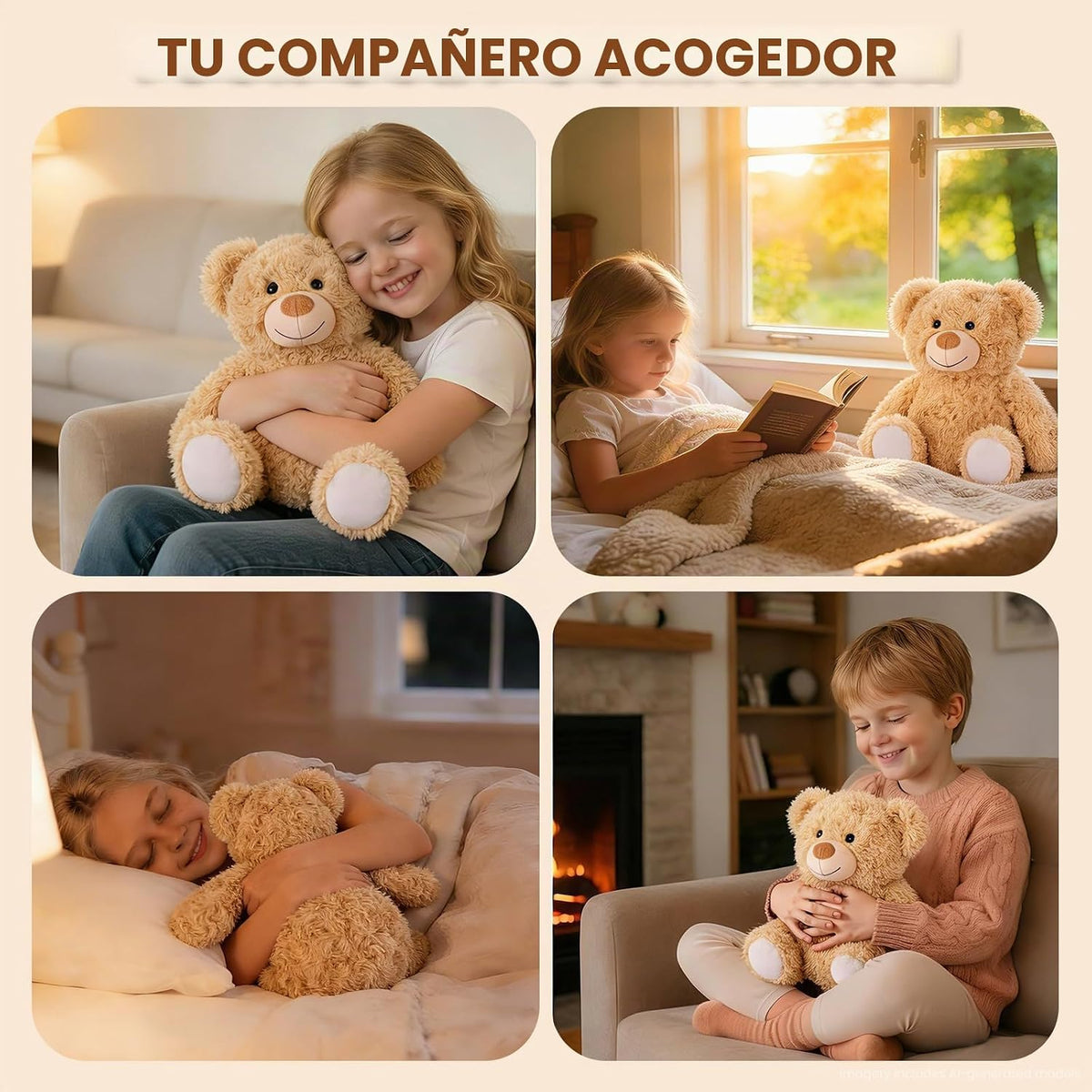 SuzziPals Almohadilla térmica de oso de peluche para calambres de p...
