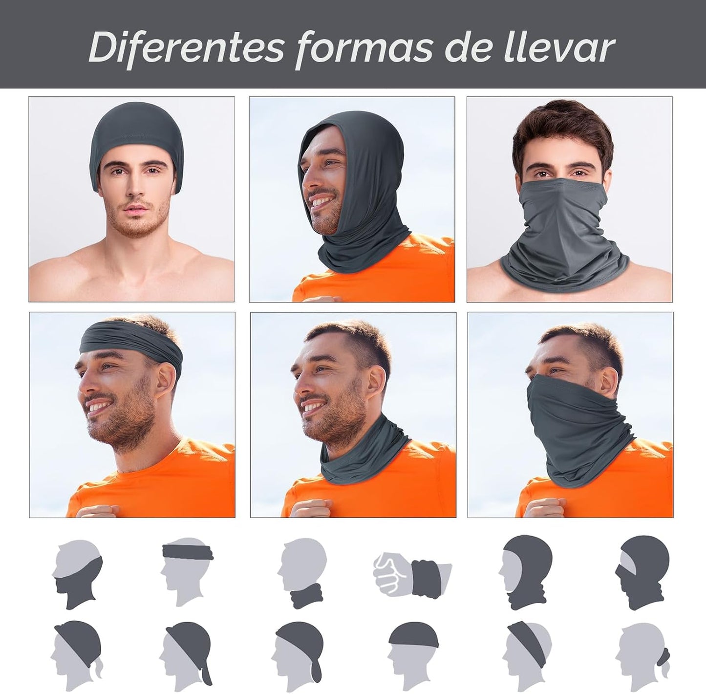 Geyoga 6 piezas de protección UV para el verano, polaina de cuello...