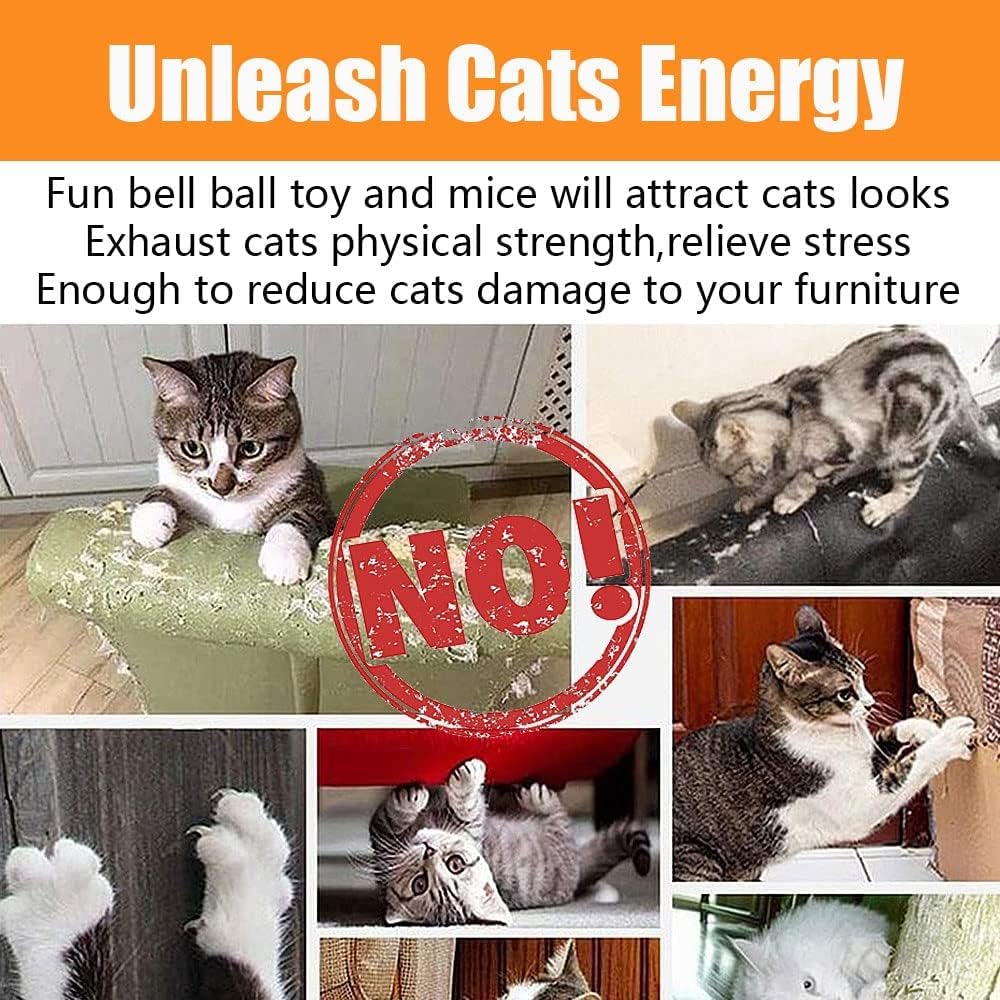 21 piezas de juguetes para gatos de interior: túnel plegable para g...