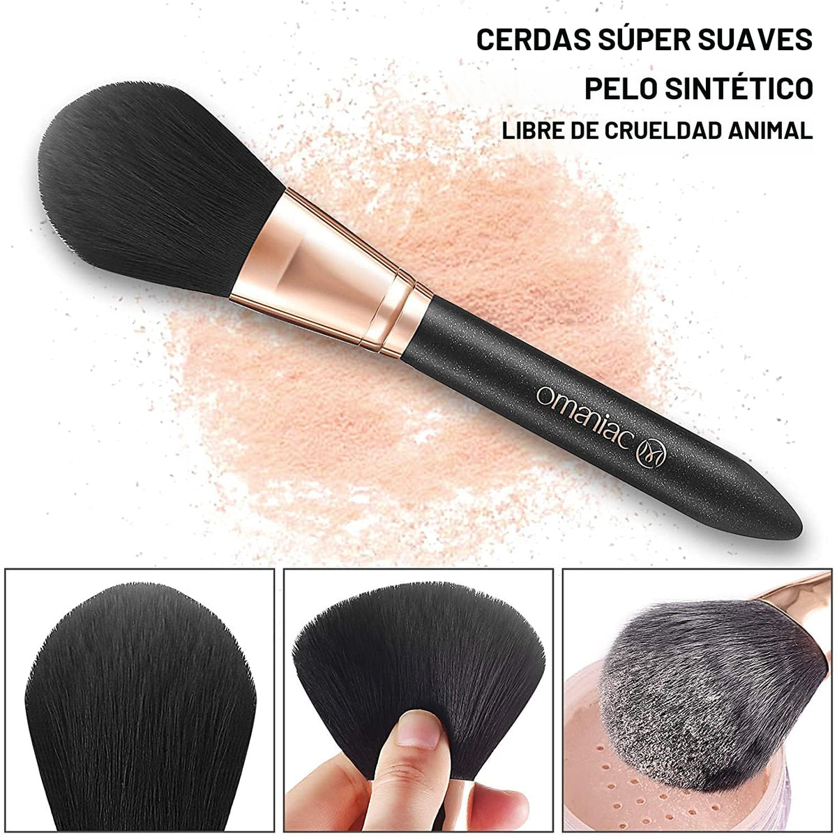 OMANIAC Juego de brochas de maquillaje profesional, 12 brochas de m...