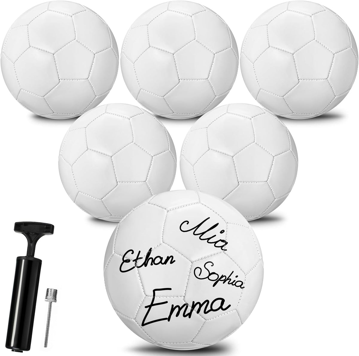 Jexine Balón de fútbol blanco blanco liso blanco donación caridad c...