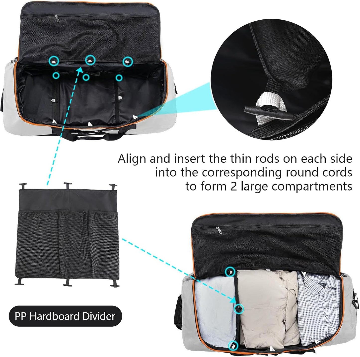 Vrtisa Bolsa de lona plegable Oxford con lados suaves y 2 ruedas re...