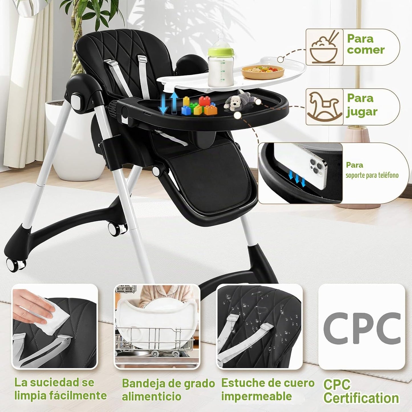 Sillas altas para bebés y niños pequeños, silla alta para bebé con...