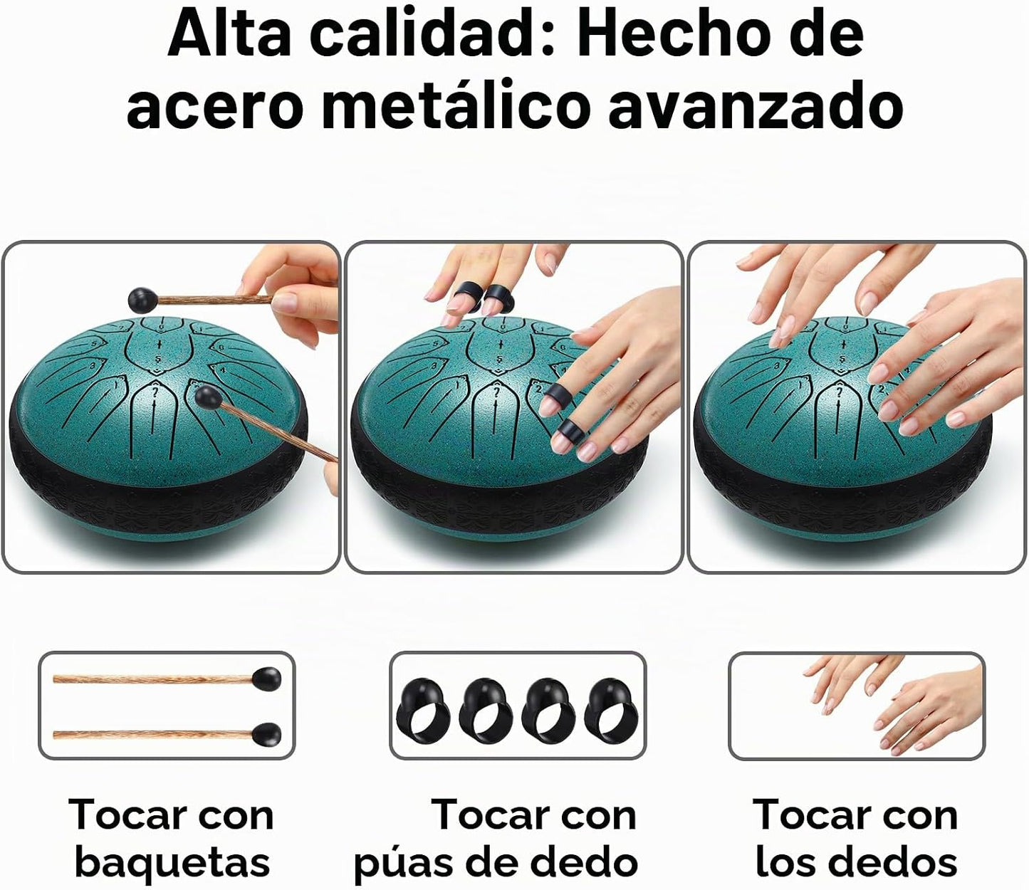 Tambor de lengua de acero, instrumento musical de 6 pulgadas y 11 n...