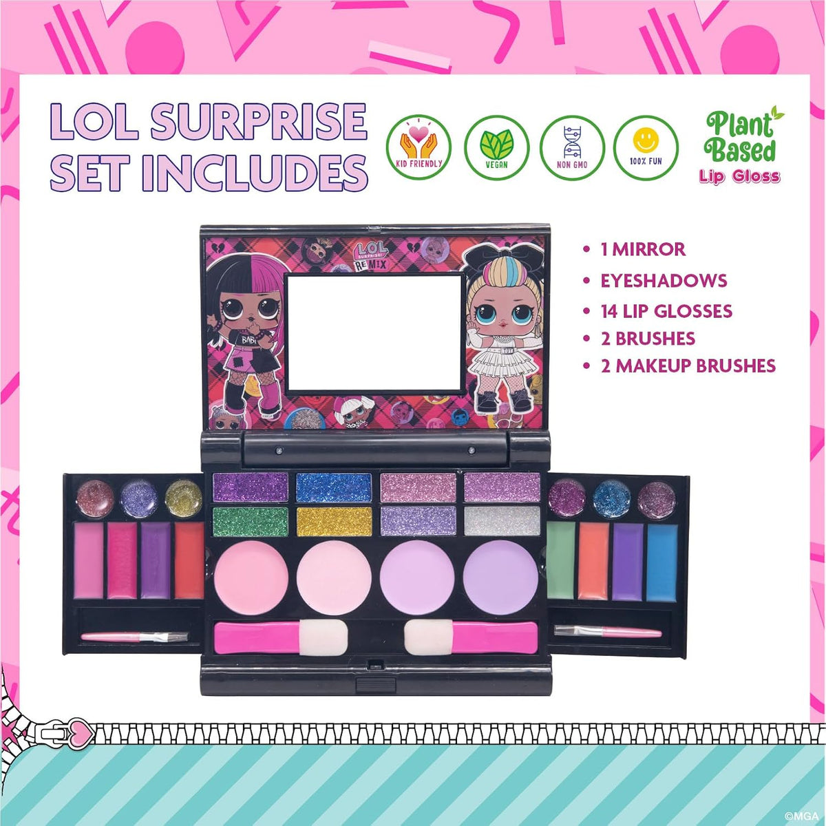 L.O.L. Surprise! Paleta de maquillaje plegable con espejo, brillo d...