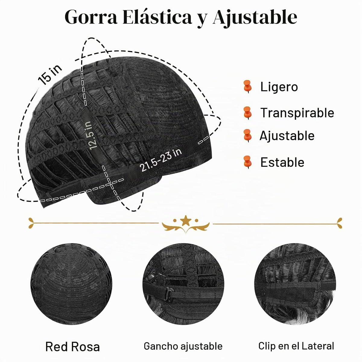 BCHR Pelucas para hombre, peluca corta para hombre, color negro, co...