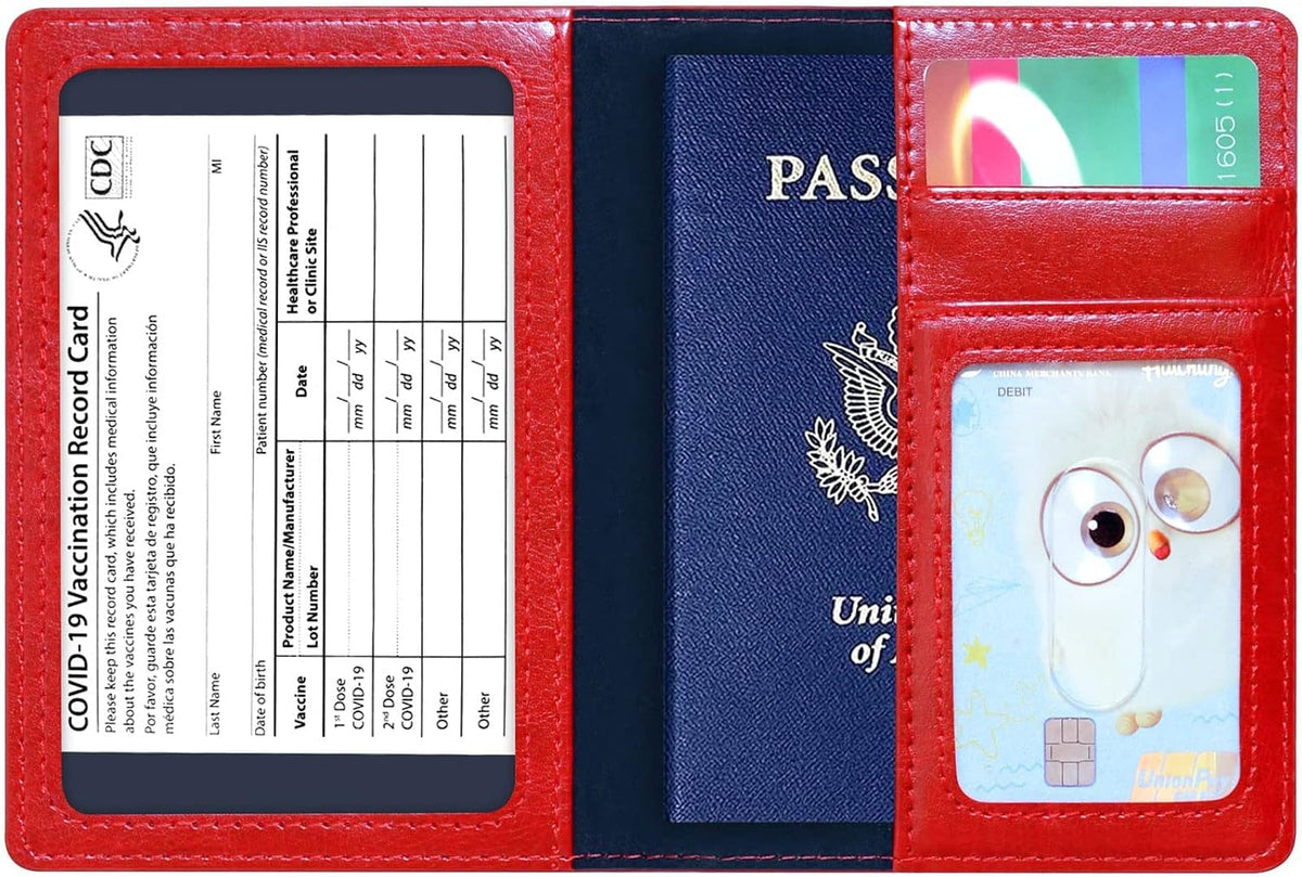 Funda para pasaporte tipo cartera con bloqueo RFID, tarjetero de cu...