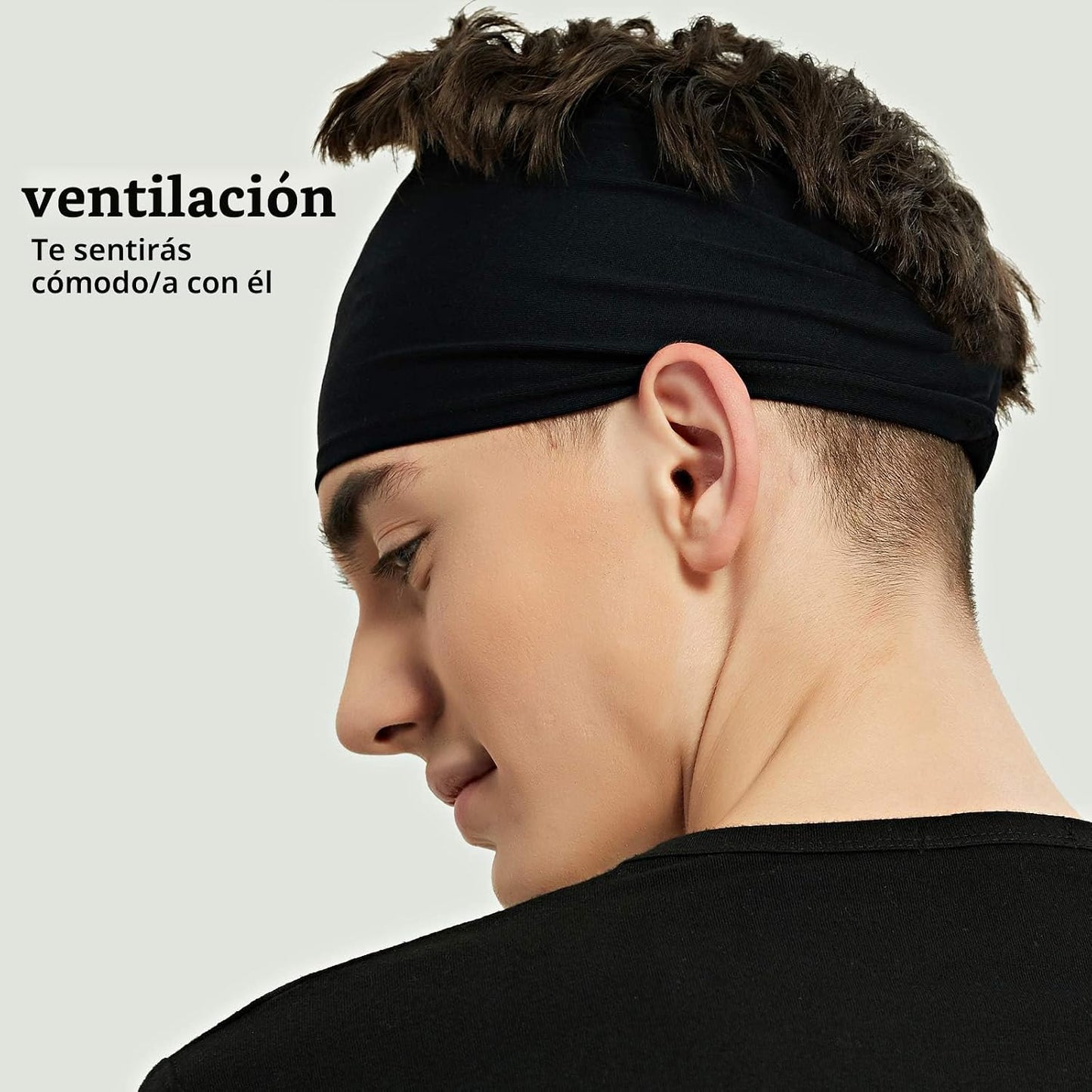 Pilamor Diademas deportivas para hombres (paquete de 5), diadema de...