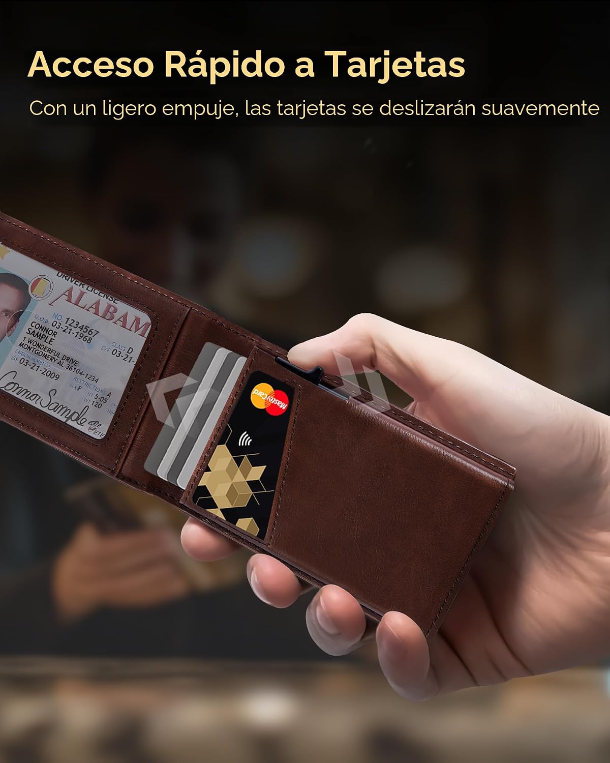 QLD Cartera para hombre \u2013 Bloqueo RFID [funcional y práctico]...