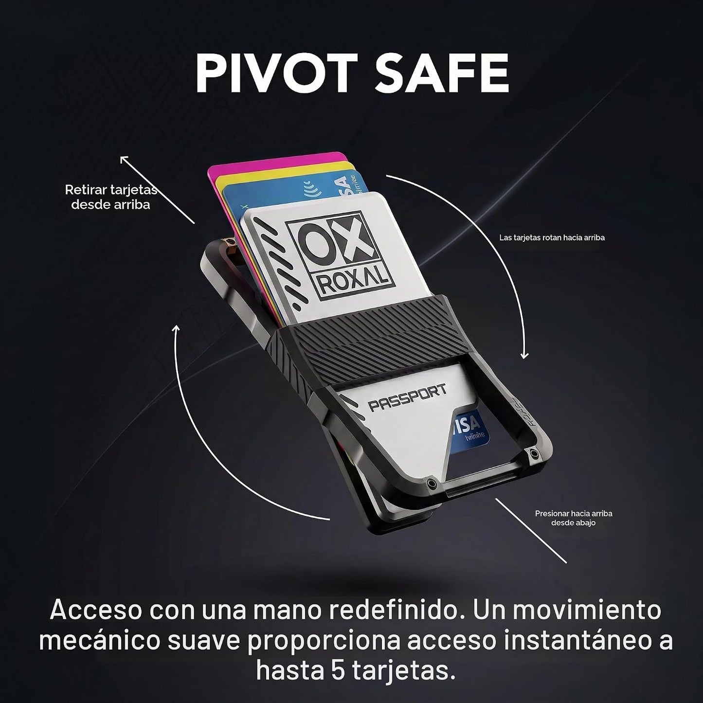 Roxal Cartera para tarjetas compatible con Passport Magsafe, Platea...