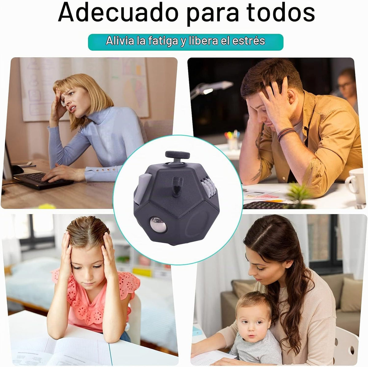 UOOEFUN Mini Cubo de Juguetes Fidget, Cubo de Juguetes de 12 Lados...