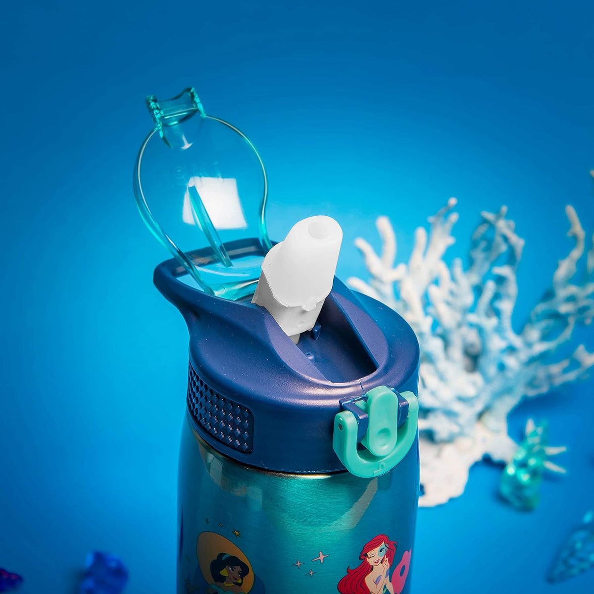 Zak Designs Disney Princess - Botella de agua para viajes y uso en...