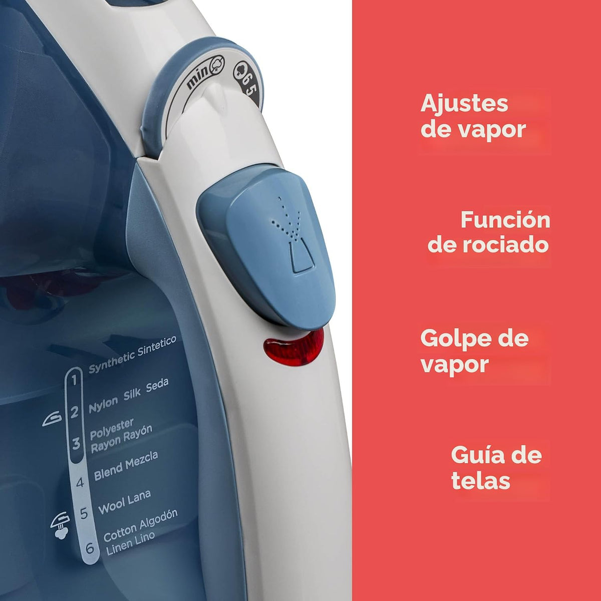 Fácil plancha de vapor antiadherente BLACK+DECKER IR40V compacta co...