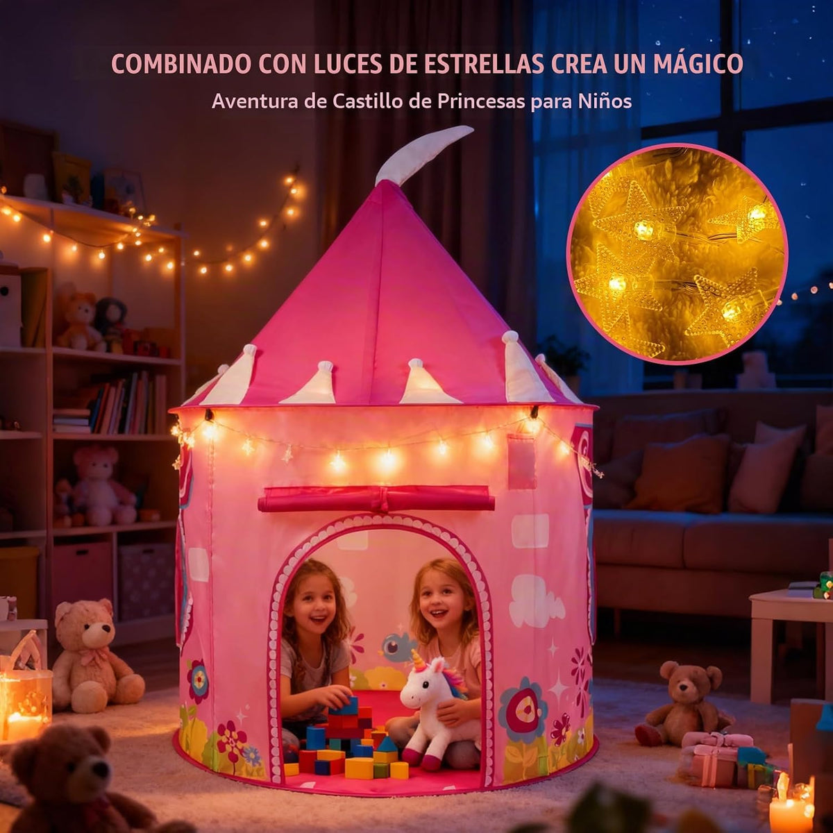 ROIWUIE Tienda de campaña de juego Princess Castle para niños, tien...