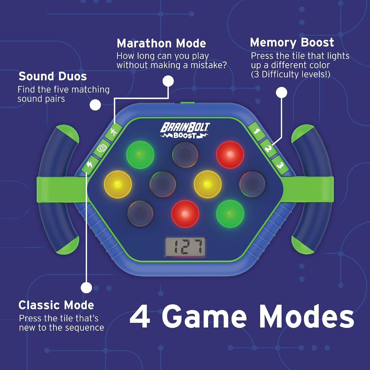 Educational Insights BrainBolt Boost - Juego de memoria con luz y s...