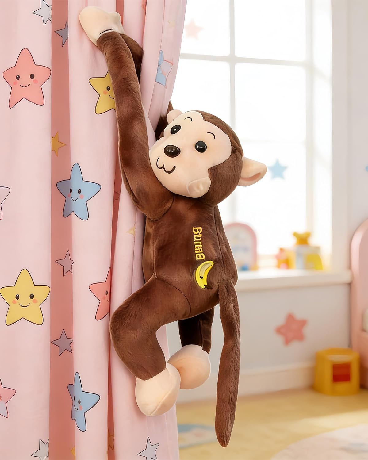 LHTWLF Adorable mono de peluche, mono de peluche colgante de brazo...