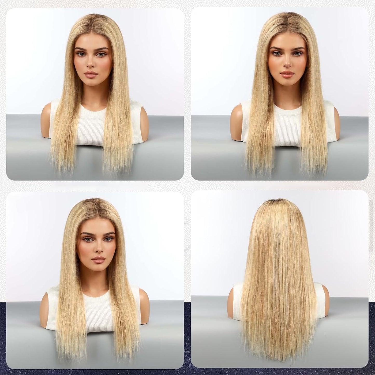 starluck Pelucas de cabello humano con encaje frontal, pelucas de c...