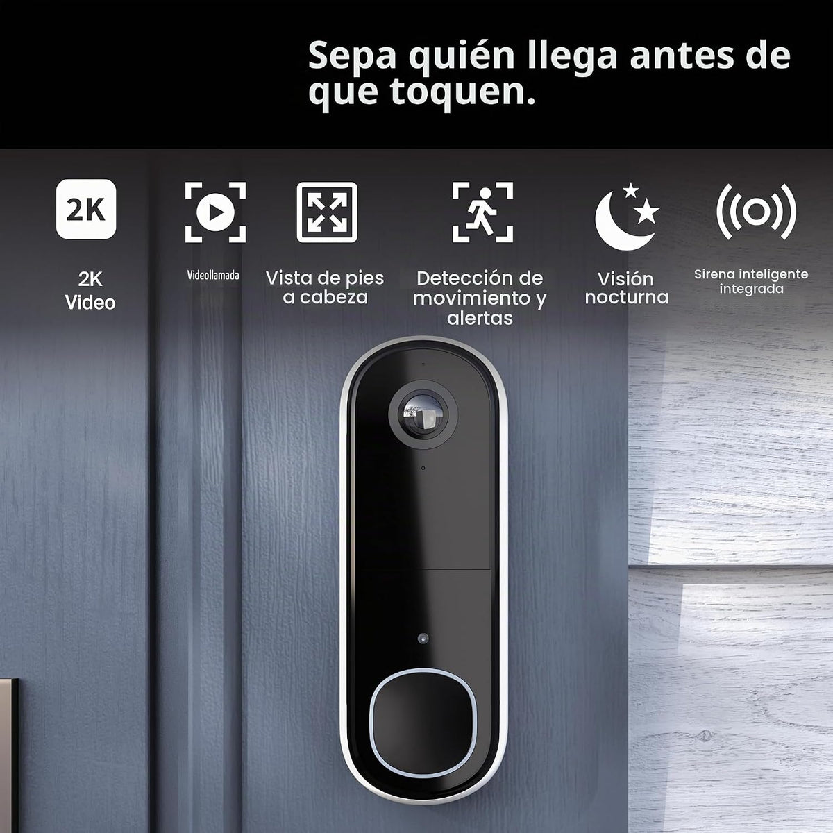 Arlo Timbre de video 2K (2.ª generación) inalámbrico o con cable -...