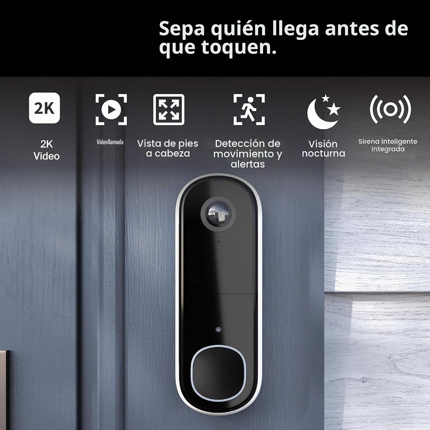 Arlo Timbre de video 2K (2.ª generación) inalámbrico o con cable -...