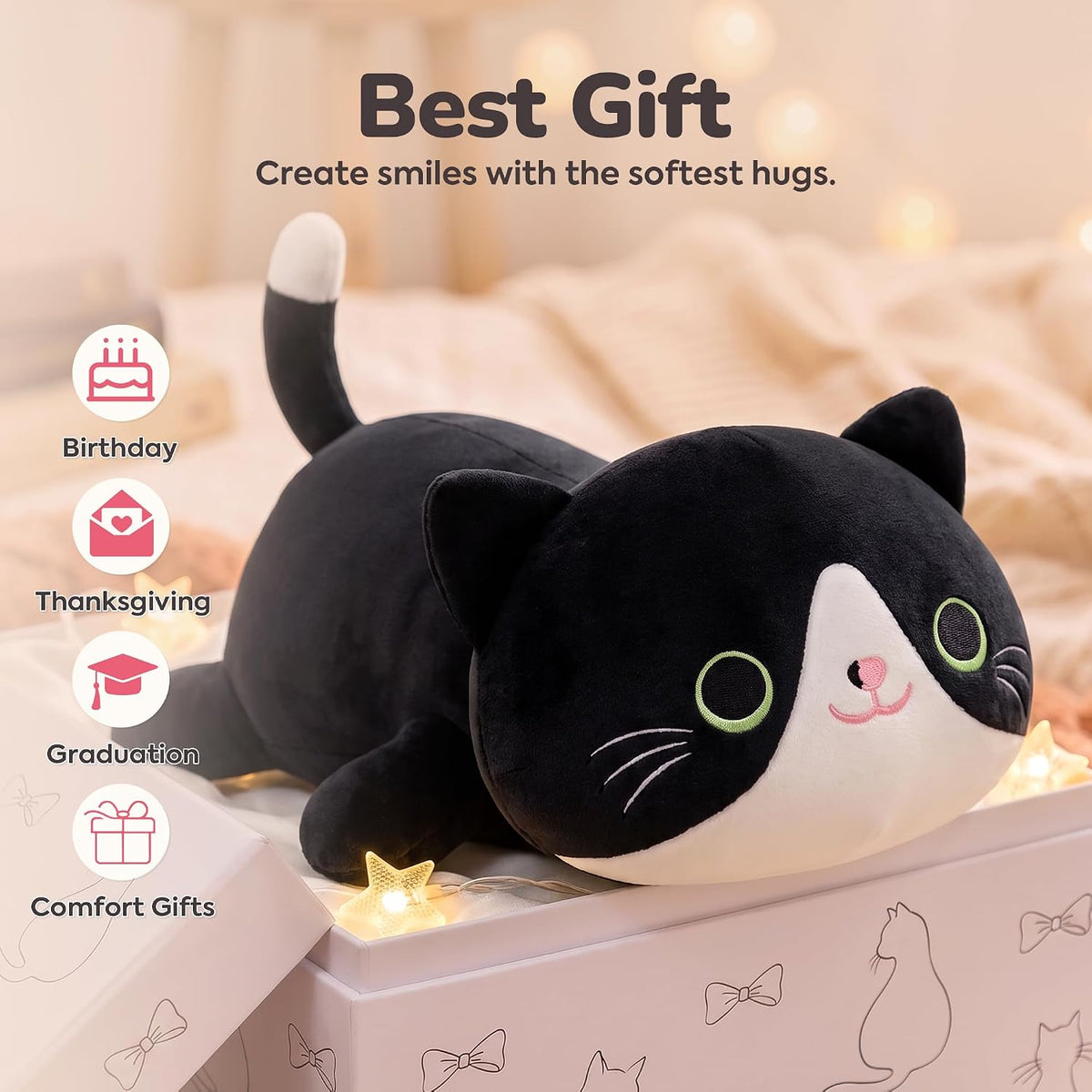 Onsoyours Peluche original de gato esmoquin con lindo gatito, almoh...