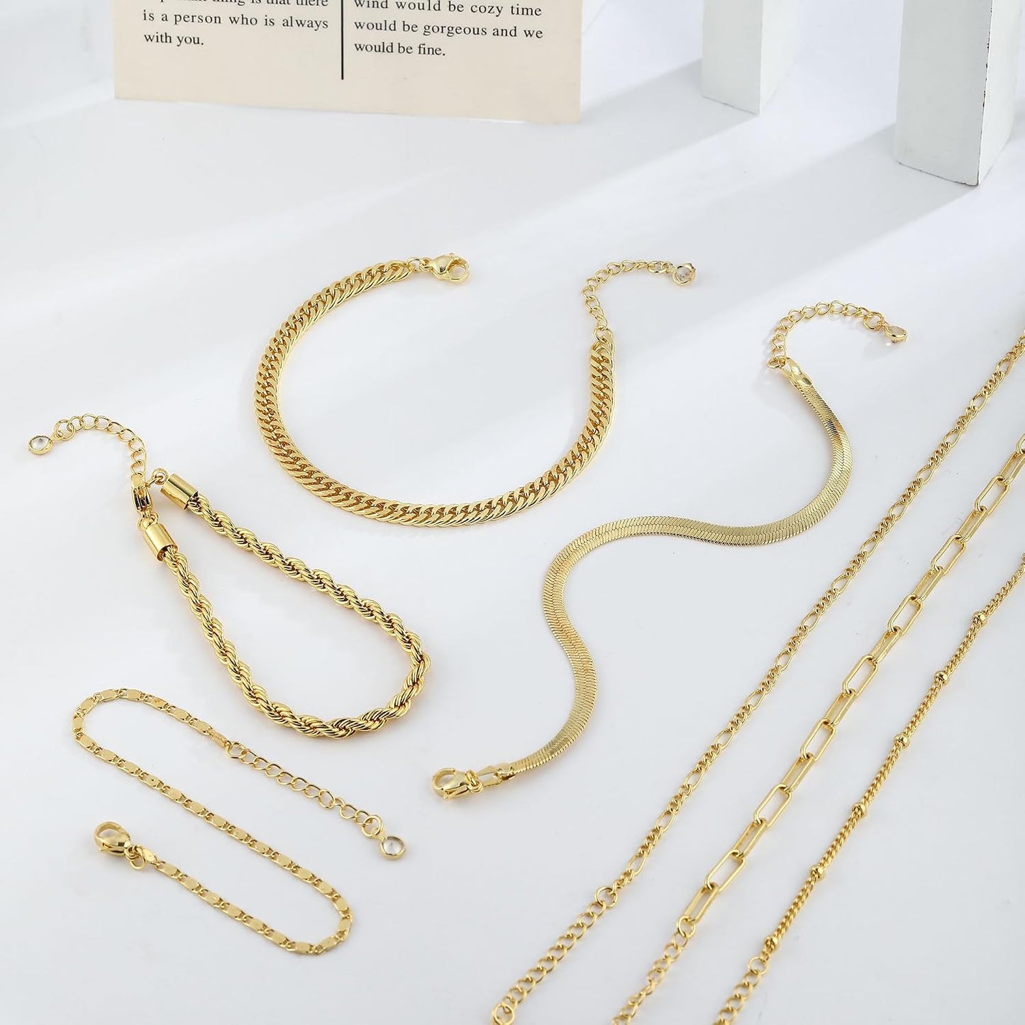BERISO Pulseras de oro para mujer, elegante pulsera ajustable chapa...