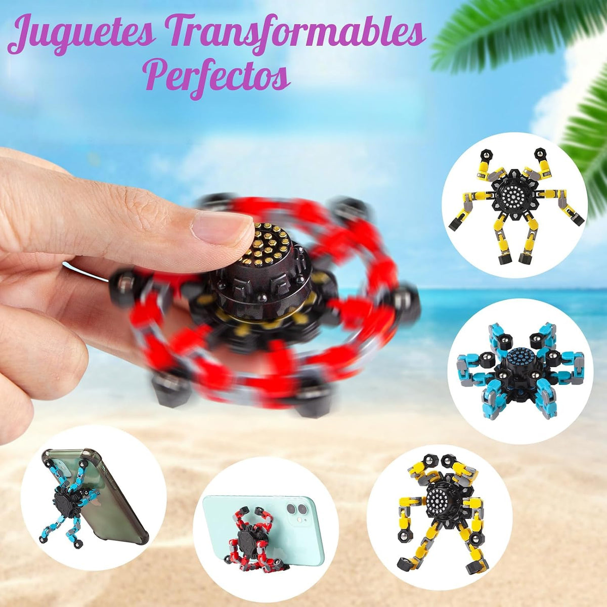 Gokeey Fidget Spinners Transformables 3 Piezas para Niños y Adultos...
