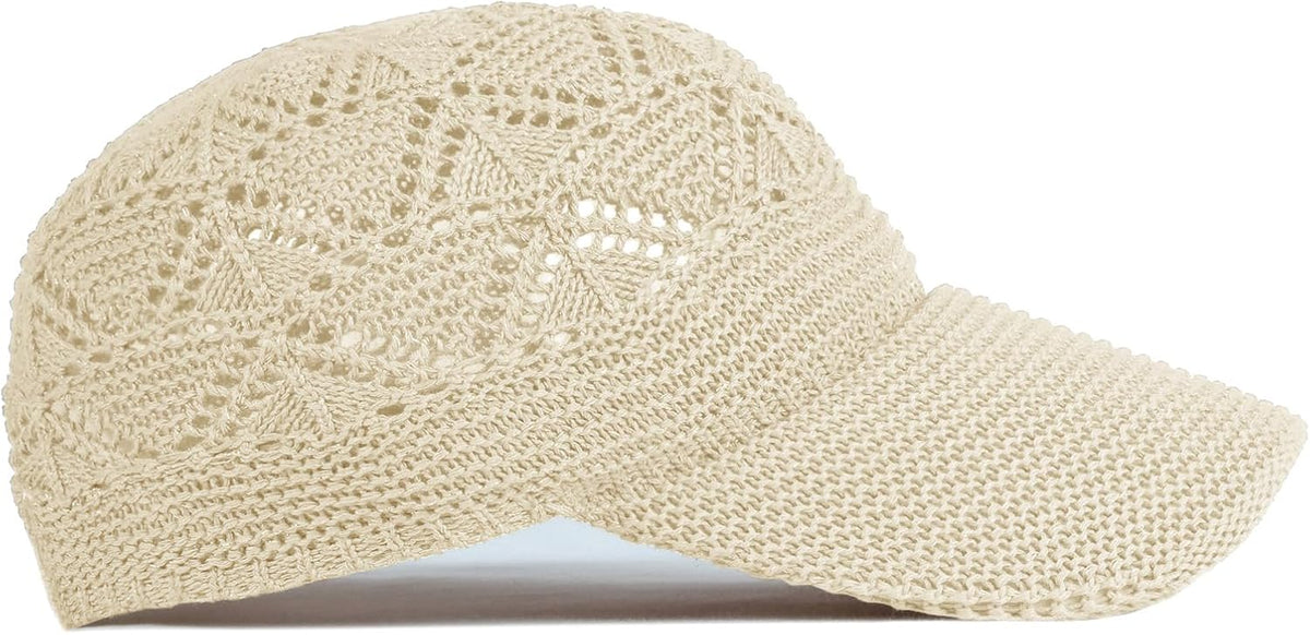 FASHIXD Gorra de béisbol de malla tejida para mujer, de hilo de ver...