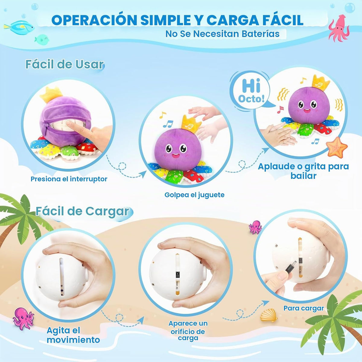 IJIGU Juguetes musicales para bebés de 6-12-18 meses, juguete de pu...