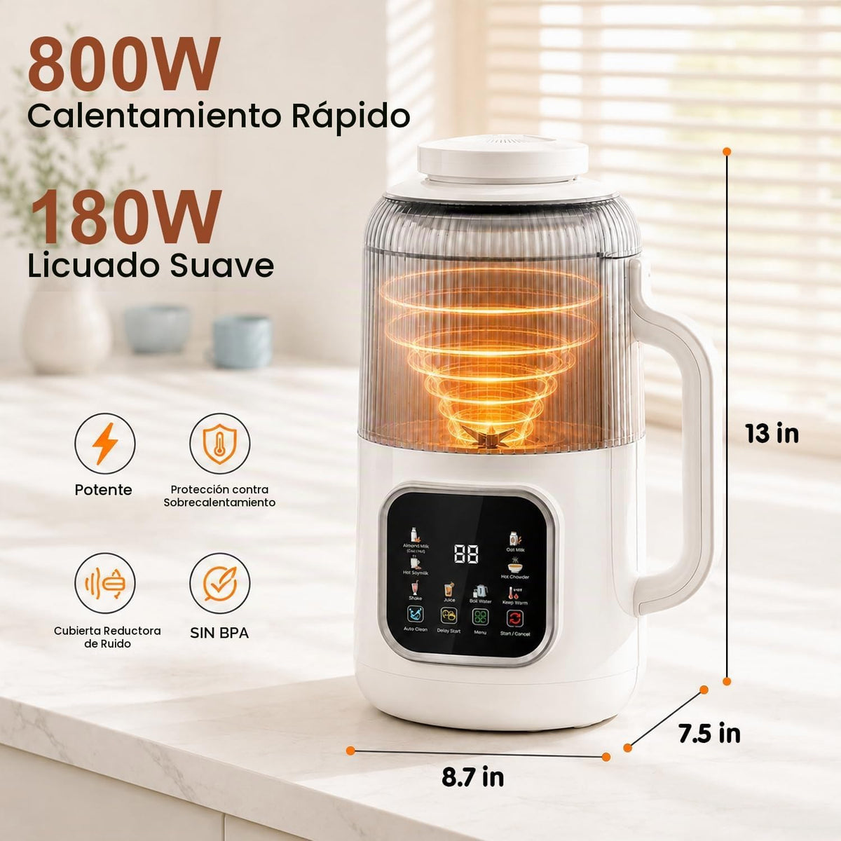 Flelano Máquina eléctrica de leche de nuez de 46 onzas, máquina de...