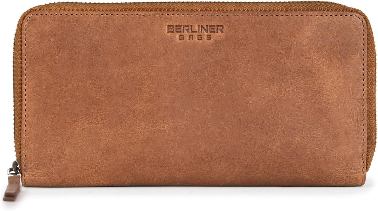 BERLINER BAGS Cartera de cuero genuino Margo, con bloqueo RFID, tar...