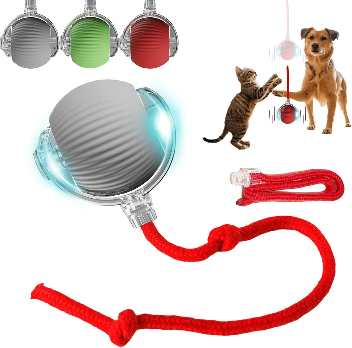 Pelota de juguete interactiva para perros y gatos, movimiento autom...