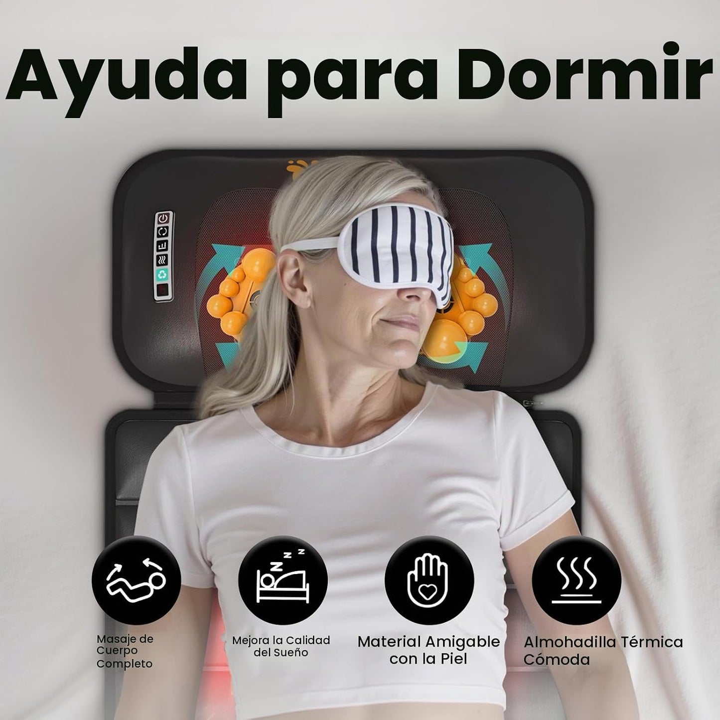 DOPICT Alfombrilla de masaje, masajeador de cuello desmontable, cal...