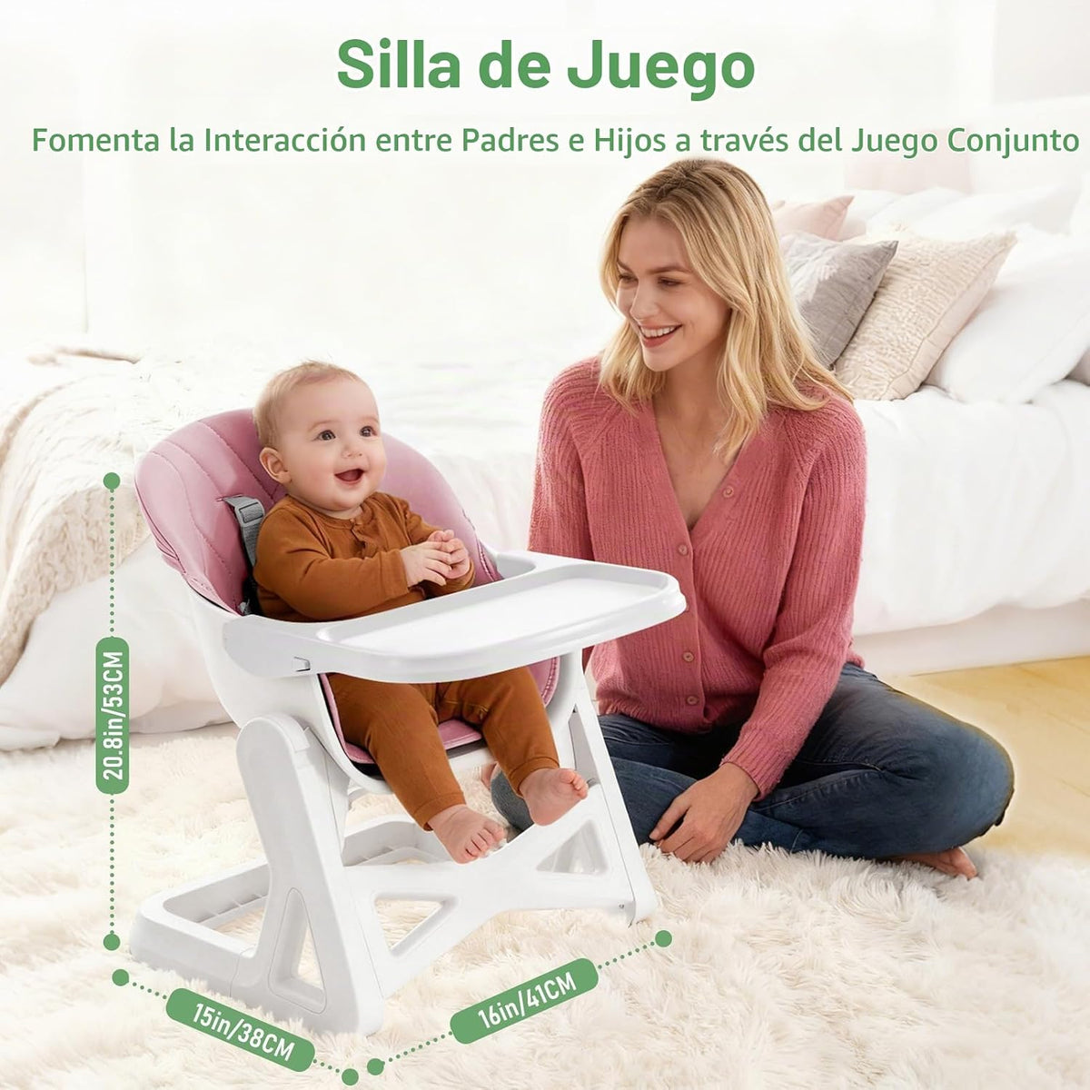 Silla alta para bebé, para bebés y niños pequeños, silla alta conve...