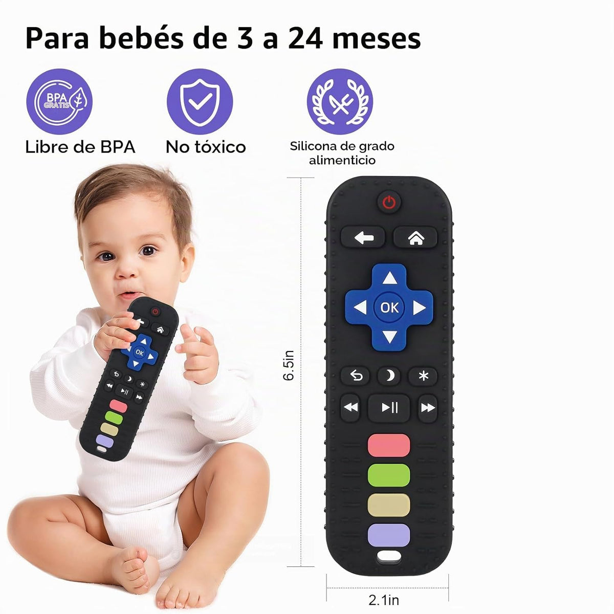 Chuya Mordedor de Silicona para Bebés, Juguete Masticable para Bebé...