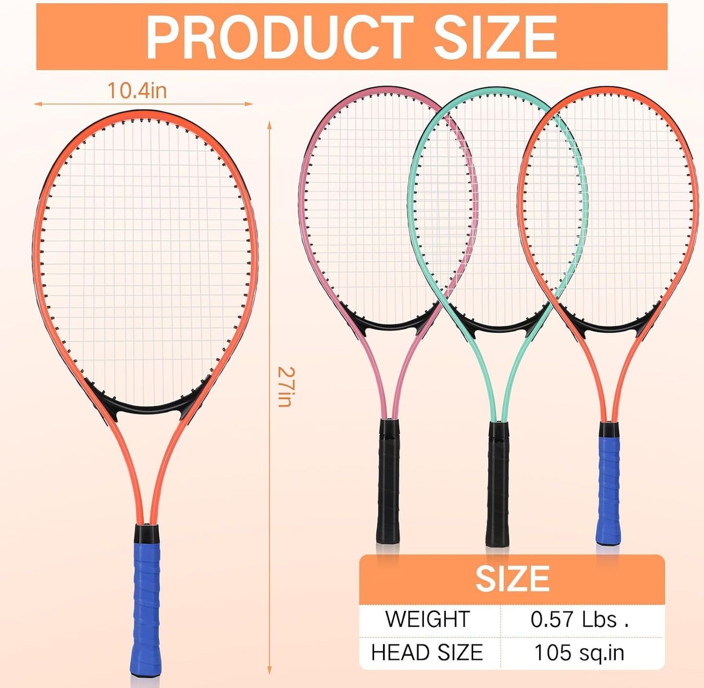 Motionchic - Juego de 6 raquetas de tenis para adultos recreativos...