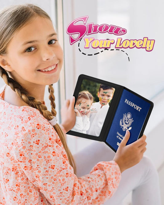 Slohif Juego de Portapasaporte y Etiqueta de Equipaje para Niños -...