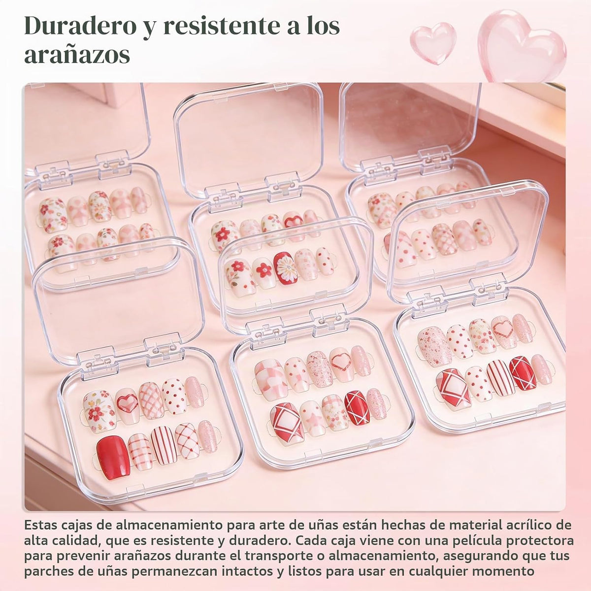 YOSMAKIY 30 cajas de embalaje de uñas a presión, juego de cajas de...