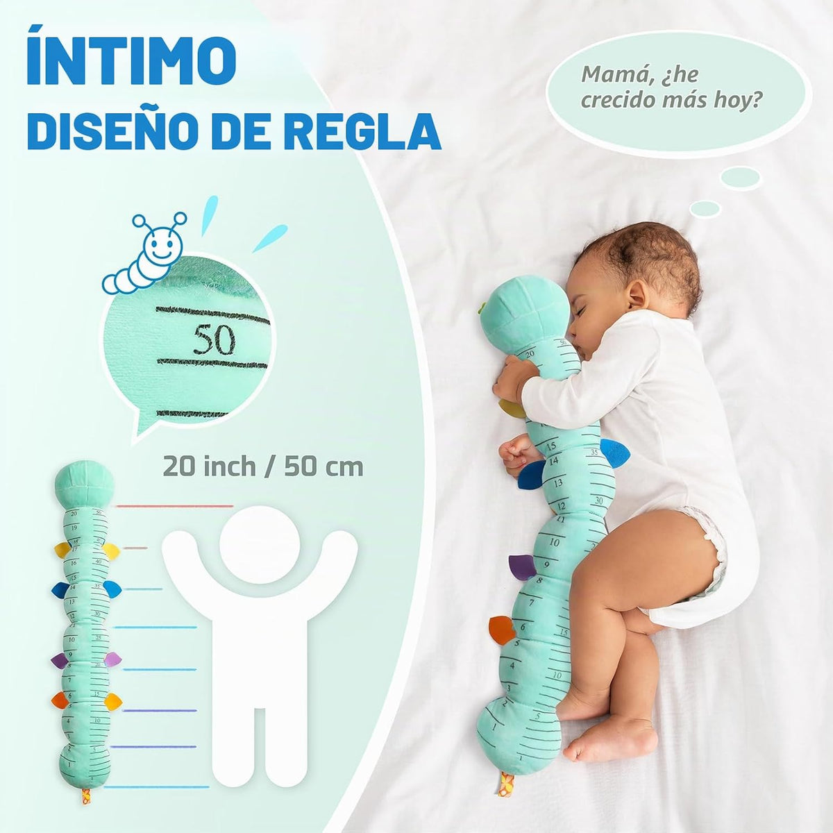 Sumobaby Juguetes musicales para bebés, oruga de peluche con morded...