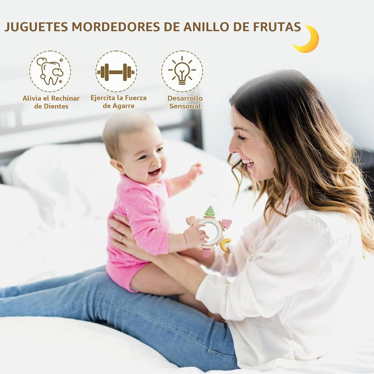 Mordedores de silicona Hooku para bebés de 6 a 12 meses, juguetes d...