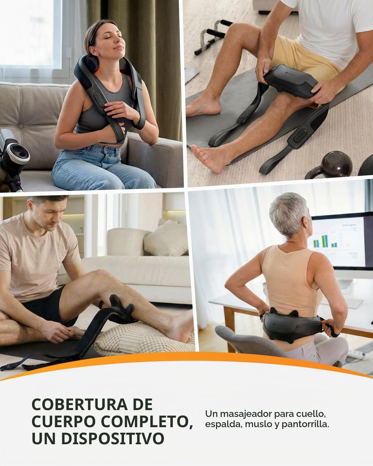 CooCoCo Masajeador de cuello inalámbrico para aliviar el dolor de t...