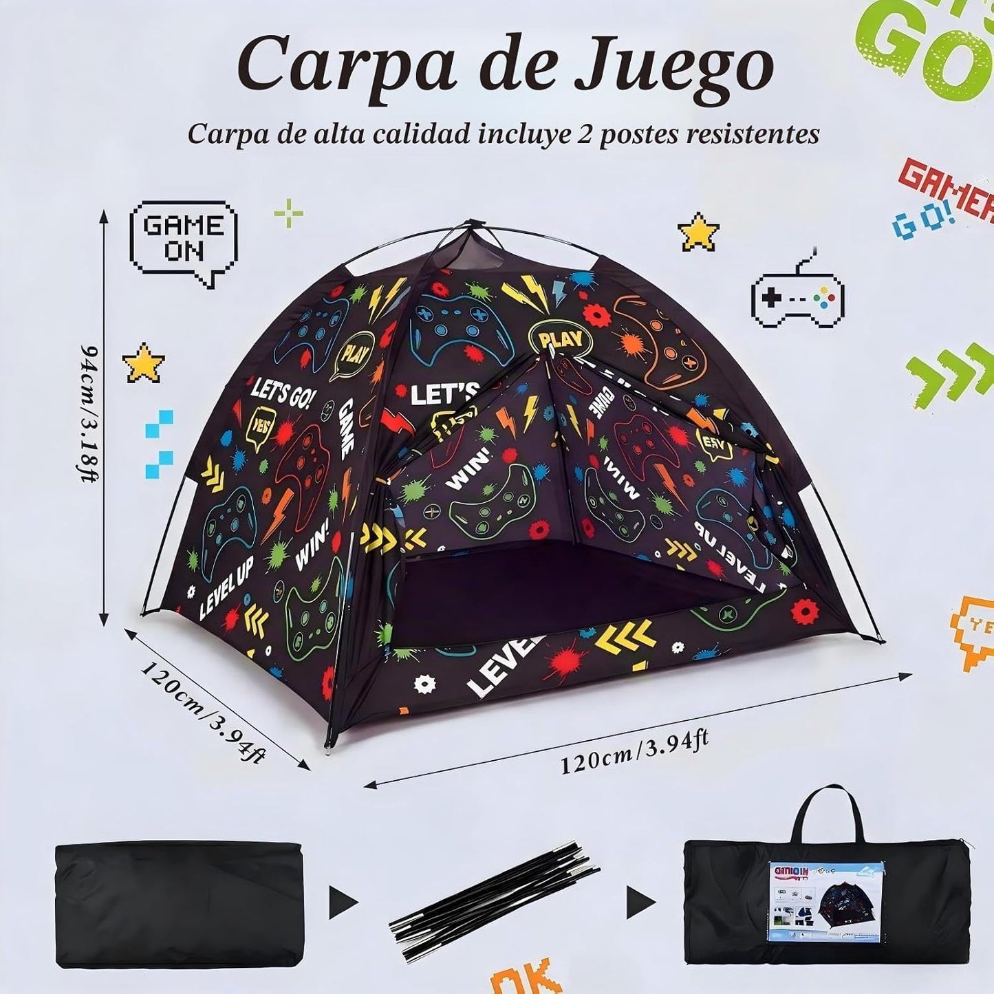 Yoojahow Tienda de campaña con temática de jugadores para adultos |...