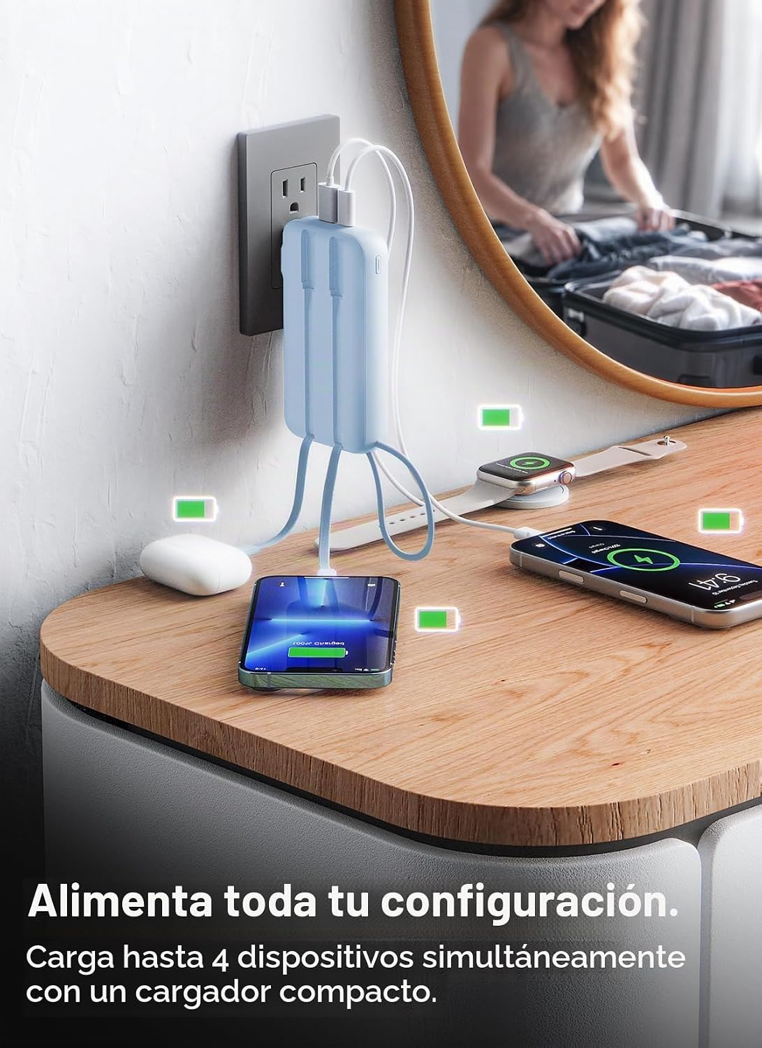 Cargador portátil de 50000 mAh, banco de energía con cables incorpo...