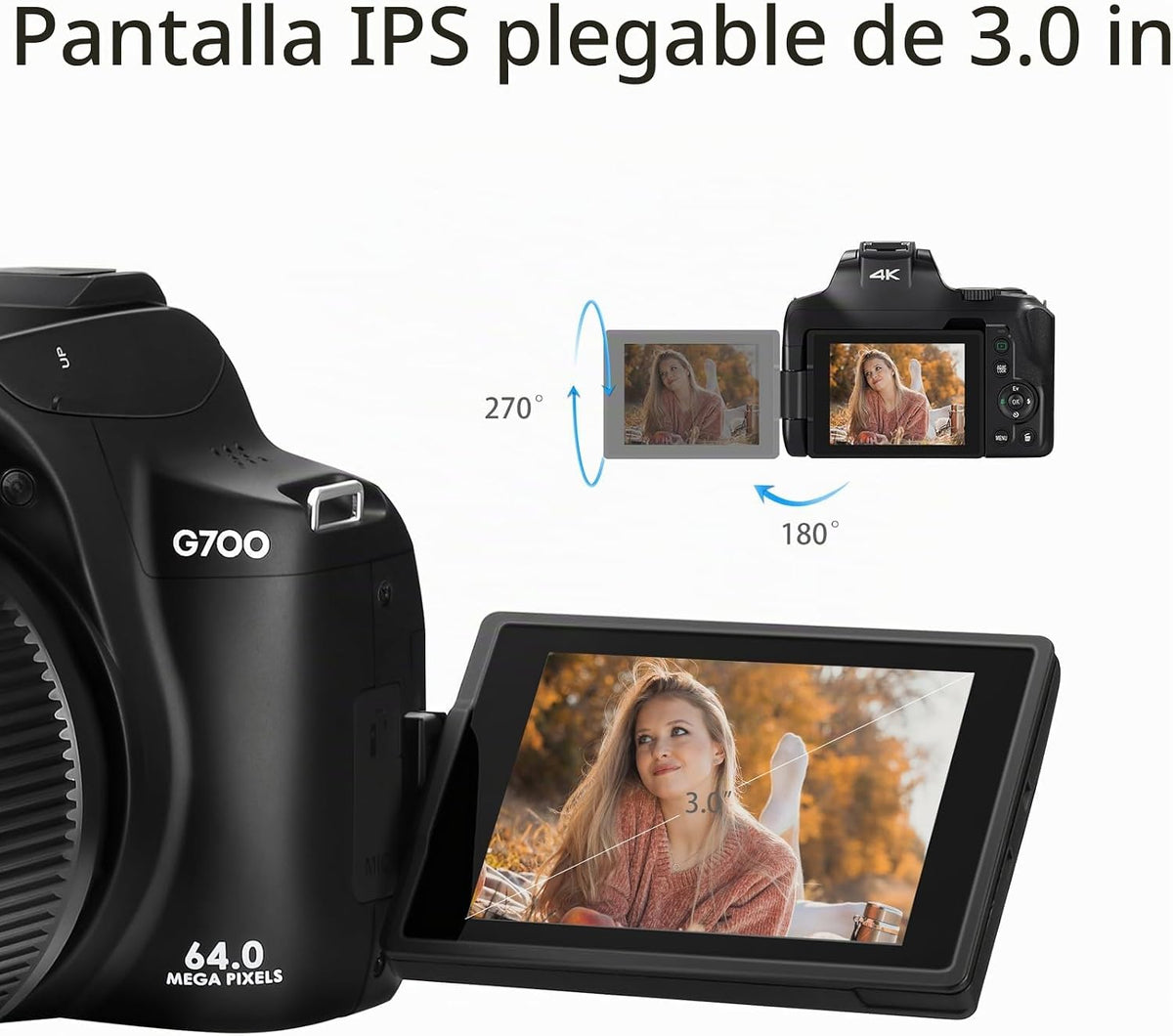 Cámara digital 4K para fotografía y video, cámara de zoom óptico 12...